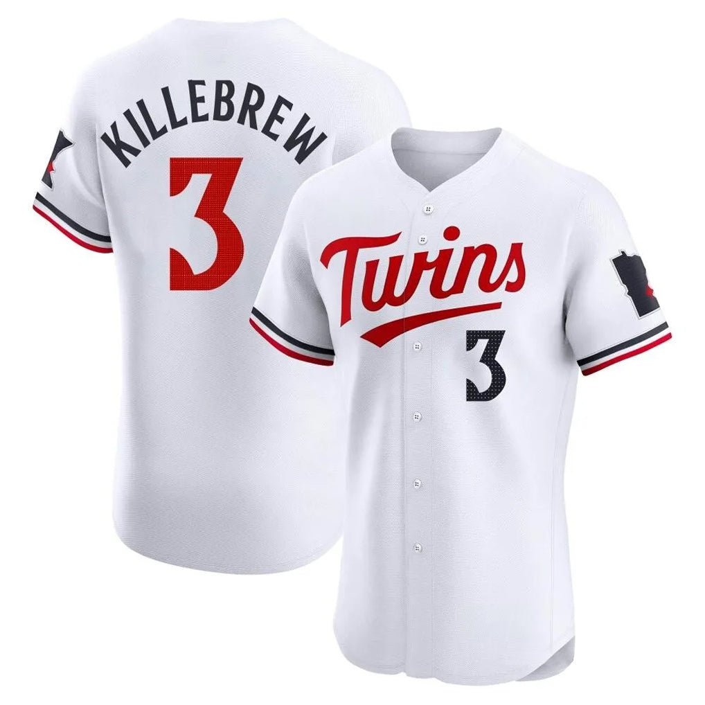 BIPIHUC M.Twins #3 Harmon Killebrew Player White Home Limited Elite Stitched Jerseys