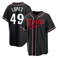 BIPIHUC M.Twins #49 Pablo Lopez Player Black Fashion Out Home Limited Stitched Jerseys