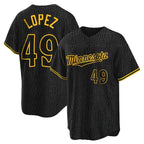 BIPIHUC M.Twins #49 Pablo Lopez Player Black Snake Skin City Home Game Stitched Jerseys