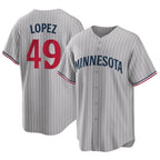 BIPIHUC M.Twins #49 Pablo Lopez Player Gray Game Limited Home Stitched Jerseys