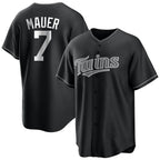 BIPIHUC M.Twins #7 Joe Mauer Player Black Home Game Stitched Jerseys
