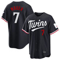 BIPIHUC M.Twins #7 Joe Mauer Player Navy Home Game Stitched Jerseys