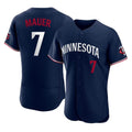 BIPIHUC M.Twins #7 Joe Mauer Player Navy Replica Home Limited Elite Stitched Jerseys