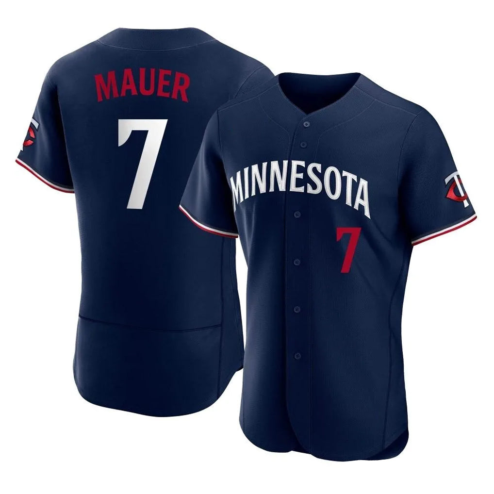 BIPIHUC M.Twins #7 Joe Mauer Player Navy Replica Home Limited Elite Stitched Jerseys