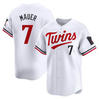 BIPIHUC M.Twins #7 Joe Mauer Player White Home Limited Stitched Jerseys