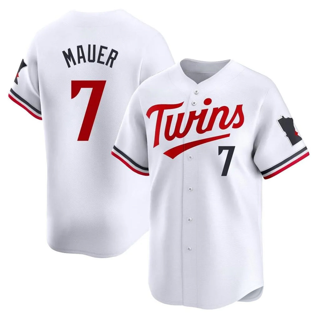 BIPIHUC M.Twins #7 Joe Mauer Player White Home Limited Stitched Jerseys