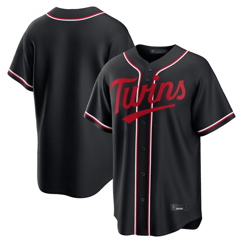 BIPIHUC Minnesota Twins Blank Player Black Fashion Out Home Limited Stitched Jerseys