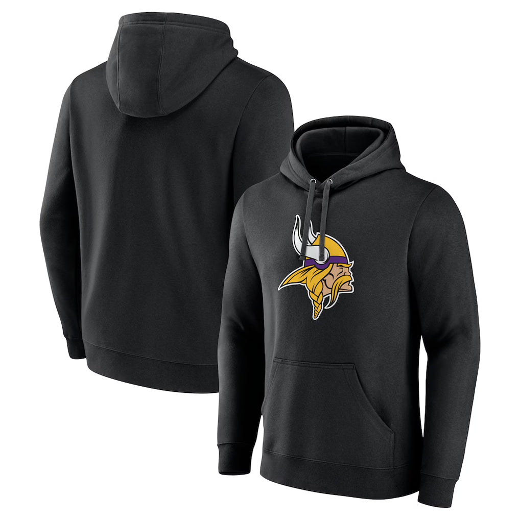BIPIHUC MN.Vikings Black LOGO Pullover Hoodies Limited Game Blank Player Stitched Jerseys