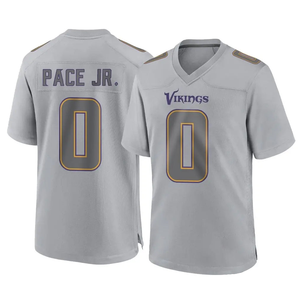 BIPIHUC MN.Vikings #0 Ivan Pace Jr. Player Gray Atmosphere Fashion Home Game Stitched Jerseys
