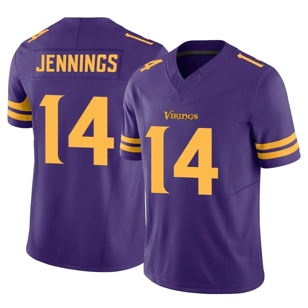 BIPIHUC MN.Vikings #14 Jauan Jennings Player Purple Limited Alternate Vapor F.U.S.E. Home Game Stitched Jerseys