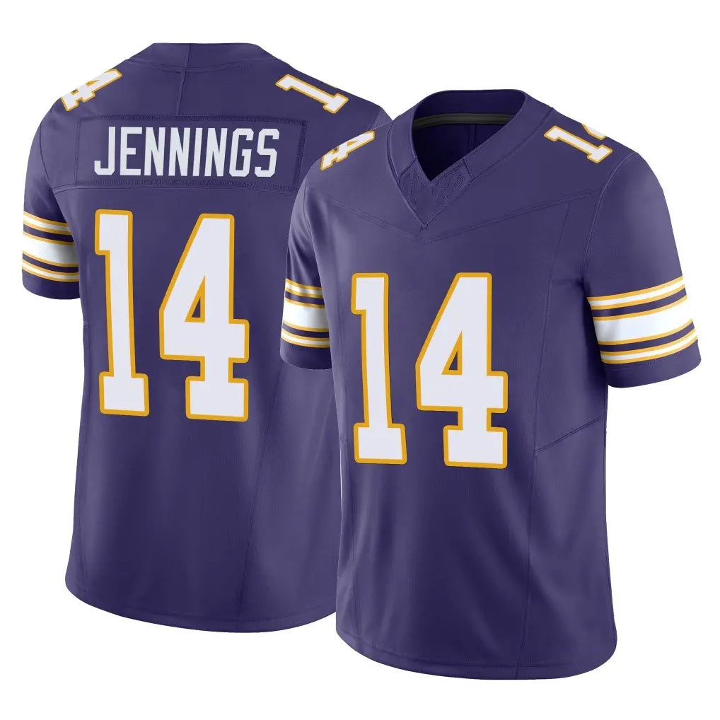 BIPIHUC MN.Vikings #14 Jauan Jennings Player Purple Limited Classic Vapor F.U.S.E. Home Game Stitched Jerseys