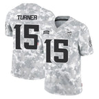 BIPIHUC MN.Vikings #15 Dallas Turner Player Arctic Camo Salute To Service Limited Game Stitched Jerseys