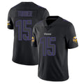 BIPIHUC MN.Vikings #15 Dallas Turner Player Black Impact LImited Home Game Stitched Jerseys