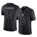 BIPIHUC MN.Vikings #15 Dallas Turner Player Black Reflective LImited Home Game Stitched Jerseys