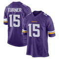 BIPIHUC MN.Vikings #15 Dallas Turner Player Purple Home Game Stitched Jerseys