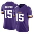 BIPIHUC MN.Vikings #15 Dallas Turner Player Purple Limited Vapor F.U.S.E. Home Game Stitched Jerseys