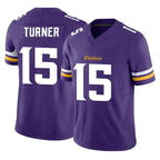 BIPIHUC MN.Vikings #15 Dallas Turner Player Purple Limited Vapor F.U.S.E. Home Game Stitched Jerseys