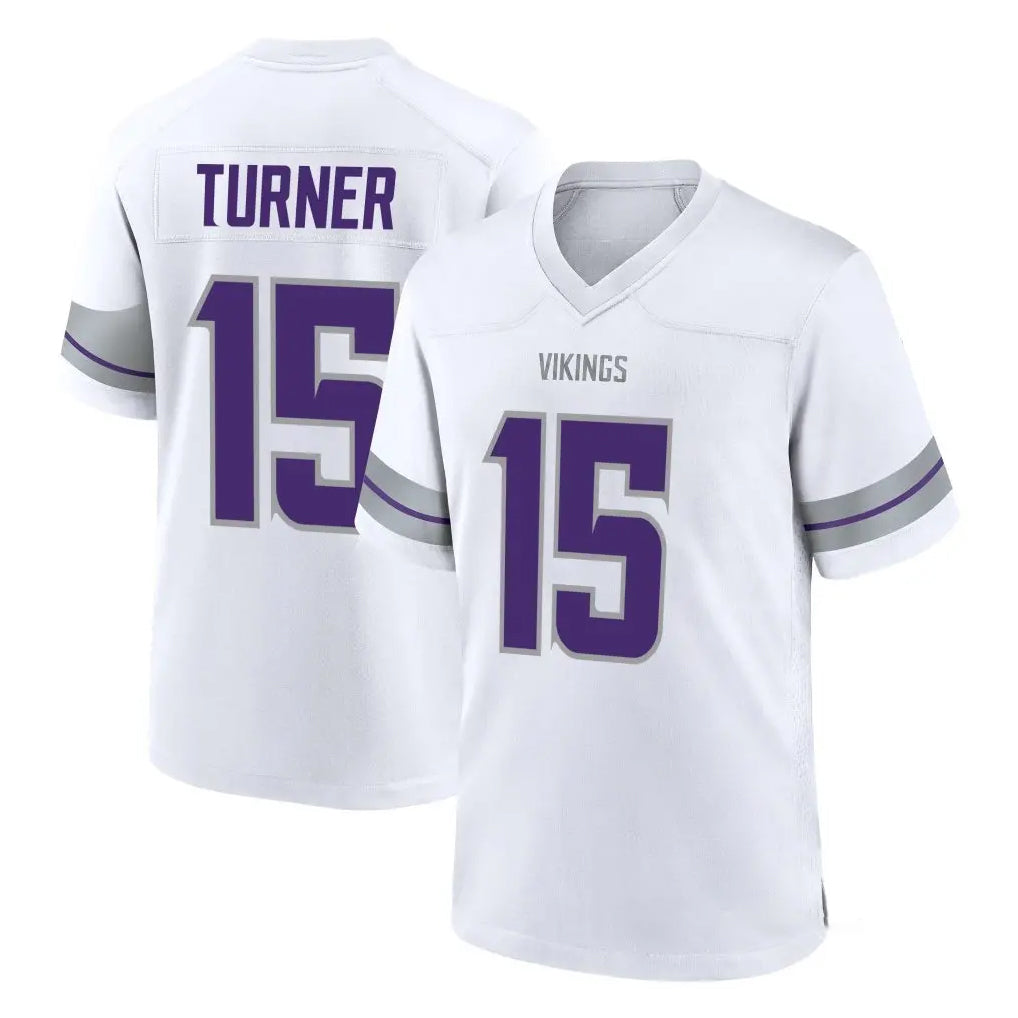 BIPIHUC MN.Vikings #15 Dallas Turner Player White Alternate Home Game Stitched Jerseys