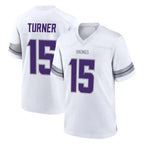 BIPIHUC MN.Vikings #15 Dallas Turner Player White Alternate Home Game Stitched Jerseys