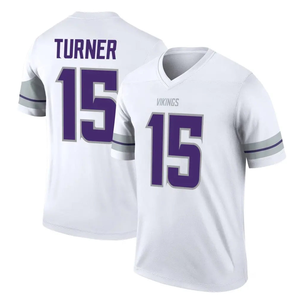BIPIHUC MN.Vikings #15 Dallas Turner Player White Alternate Legend Home Game Stitched Jerseys