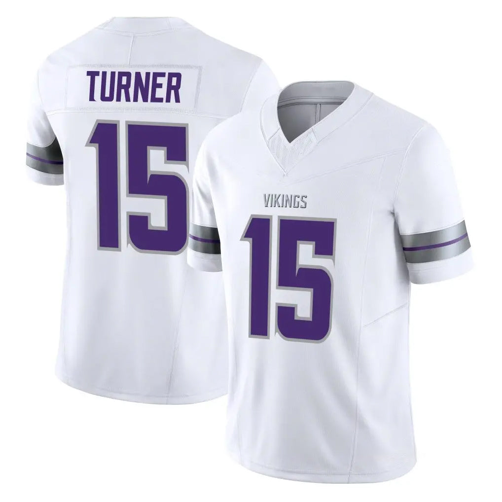 BIPIHUC MN.Vikings #15 Dallas Turner Player White Limited Alternate Vapor F.U.S.E. Home Game Stitched Jerseys