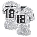 BIPIHUC MN.Vikings #18 Justin Jefferson Player Arctic Camo Salute To Service Limited Game Stitched Jerseys
