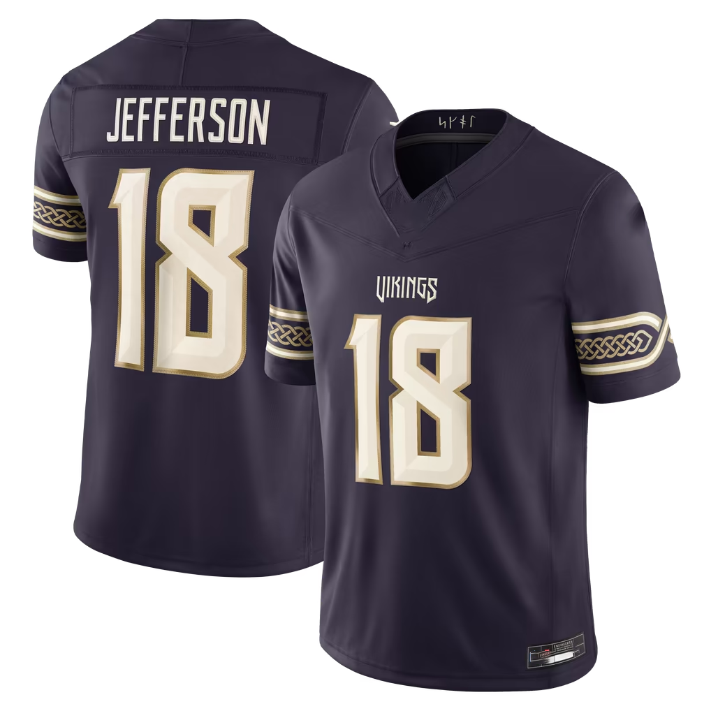 BIPIHUC MN.Vikings #18 Justin Jefferson Purple 2026 Rivalries Collection Limited Stitched Jerseys