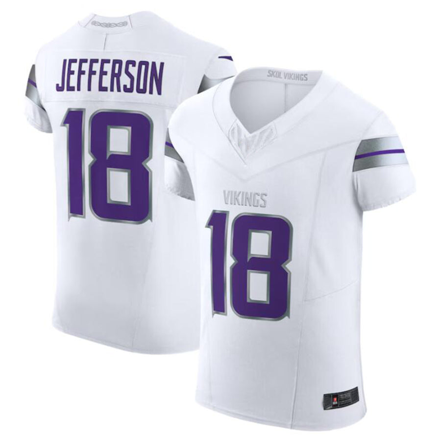 BIPIHUC MN.Vikings #18 Justin Jefferson White Alternate Vapor F.U.S.E. Elite Player American Stitched Jerseys