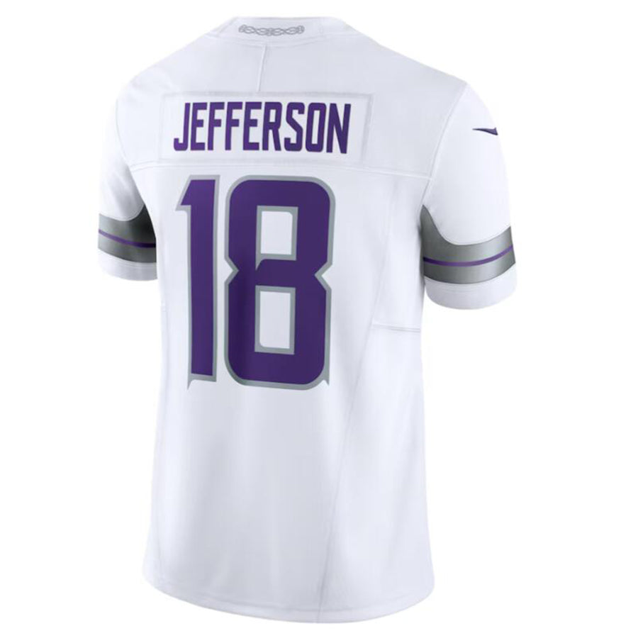 BIPIHUC MN.Vikings #18 Justin Jefferson White Alternate Vapor F.U.S.E. Limited American Stitched Jersey