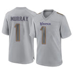 BIPIHUC MN.Vikings #1 Kyler Murray Player Gray Atmosphere Fashion Home Game Stitched Jerseys
