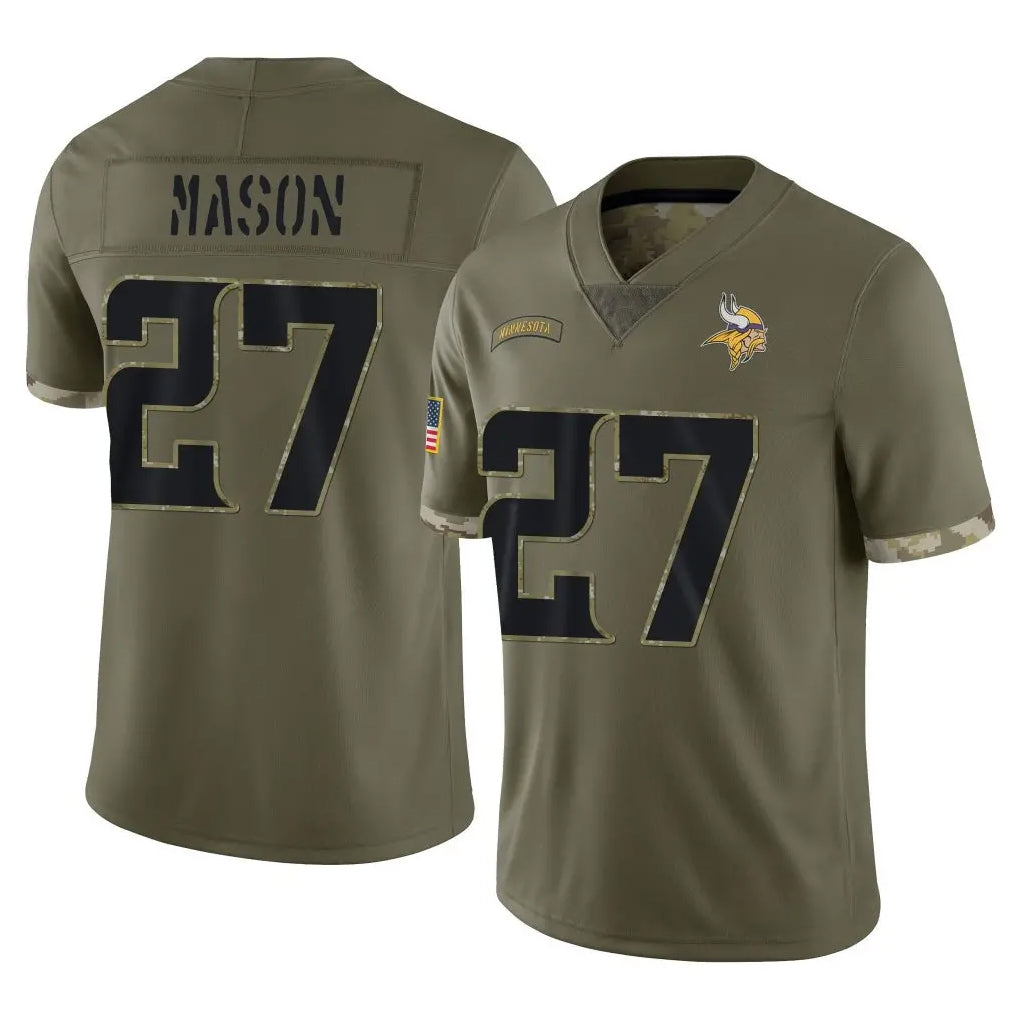 BIPIHUC MN.Vikings #27 Jordan Mason Player Olive Salute To Service Limited Stitched Jerseys