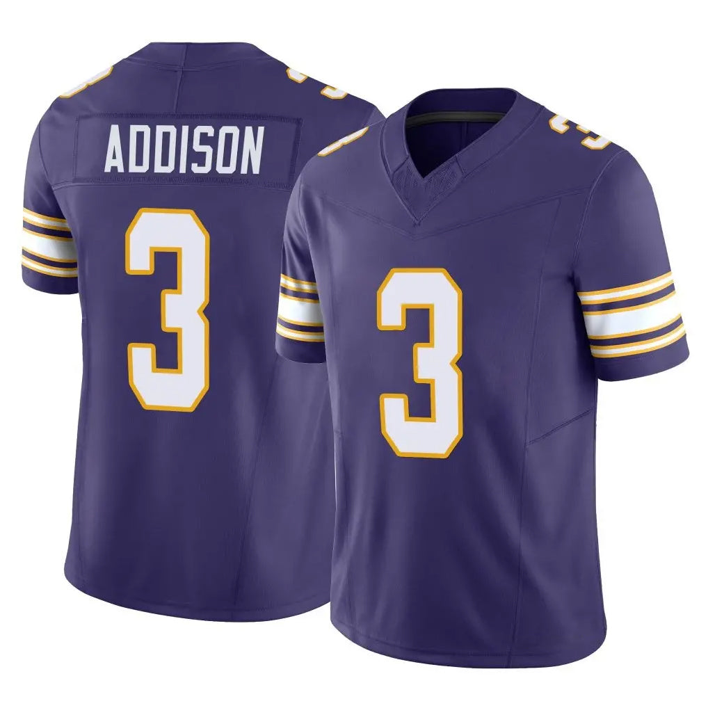 BIPIHUC MN.Vikings #3 Jordan Addison Player Purple Limited Classic Vapor F.U.S.E. Home Game Stitched Jerseys