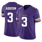 BIPIHUC MN.Vikings #3 Jordan Addison Player Purple Limited Vapor F.U.S.E. Home Game Stitched Jerseys