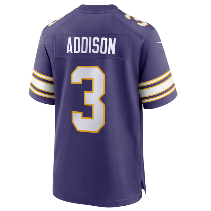 BIPIHUC MN.Vikings #3 Jordan Addison Purple Classic Player Game Jersey American Stitched Jersey