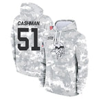 BIPIHUC MN.Vikings #51 Blake Cashman Player Arctic Camo Salute to Service Pullover Hoodies Limited Game Stitched Jerseys
