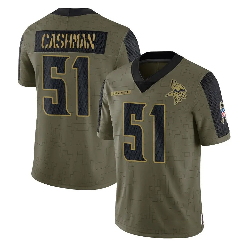 BIPIHUC MN.Vikings #51 Blake Cashman Player Olive Salute To Service Limited Game Stitched Jerseys