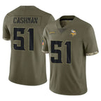 BIPIHUC MN.Vikings #51 Blake Cashman Player Olive Salute To Service Limited Stitched Jerseys