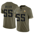 BIPIHUC MN.Vikings #55 Eric Wilson Player Olive Salute To Service Limited Stitched Jerseys