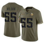 BIPIHUC MN.Vikings #55 Eric Wilson Player Olive Salute To Service Limited Stitched Jerseys