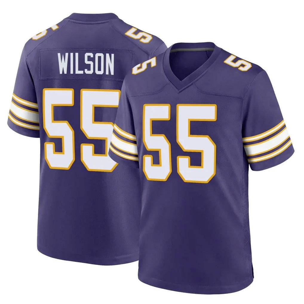 BIPIHUC MN.Vikings #55 Eric Wilson Player Purple Classic Home Game Stitched Jerseys