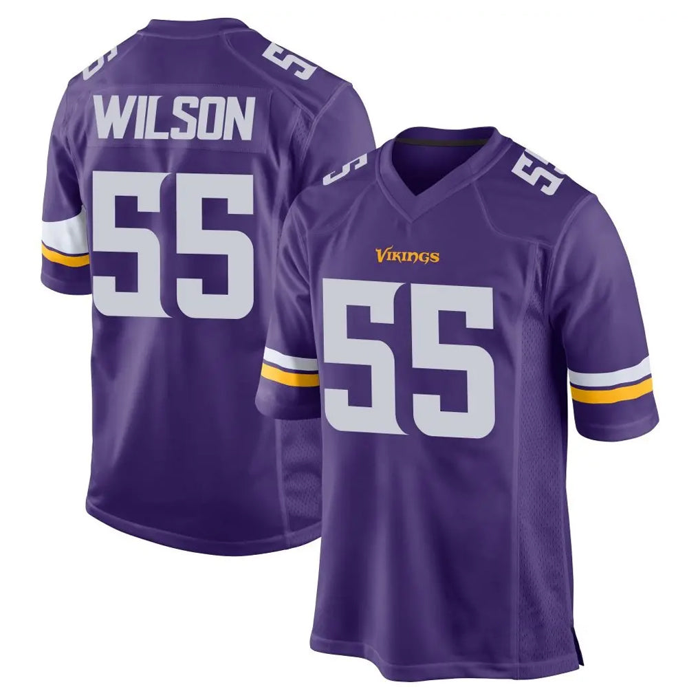 BIPIHUC MN.Vikings #55 Eric Wilson Player Purple Home Game Stitched Jerseys