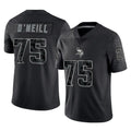 BIPIHUC MN.Vikings #75 Brian O'Neill Player Black Reflective LImited Home Game Stitched Jerseys