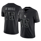 BIPIHUC MN.Vikings #75 Brian O'Neill Player Black Reflective LImited Home Game Stitched Jerseys