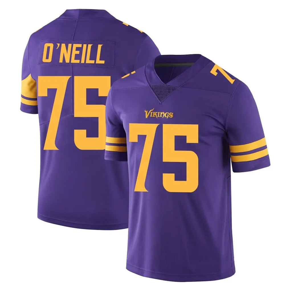 BIPIHUC MN.Vikings #75 Brian O'Neill Player Purple Limited Color Rush Home Game Stitched Jerseys
