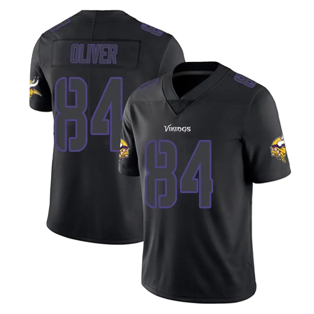 BIPIHUC MN.Vikings #84 Josh Oliver Player Black Impact LImited Home Game Stitched Jerseys