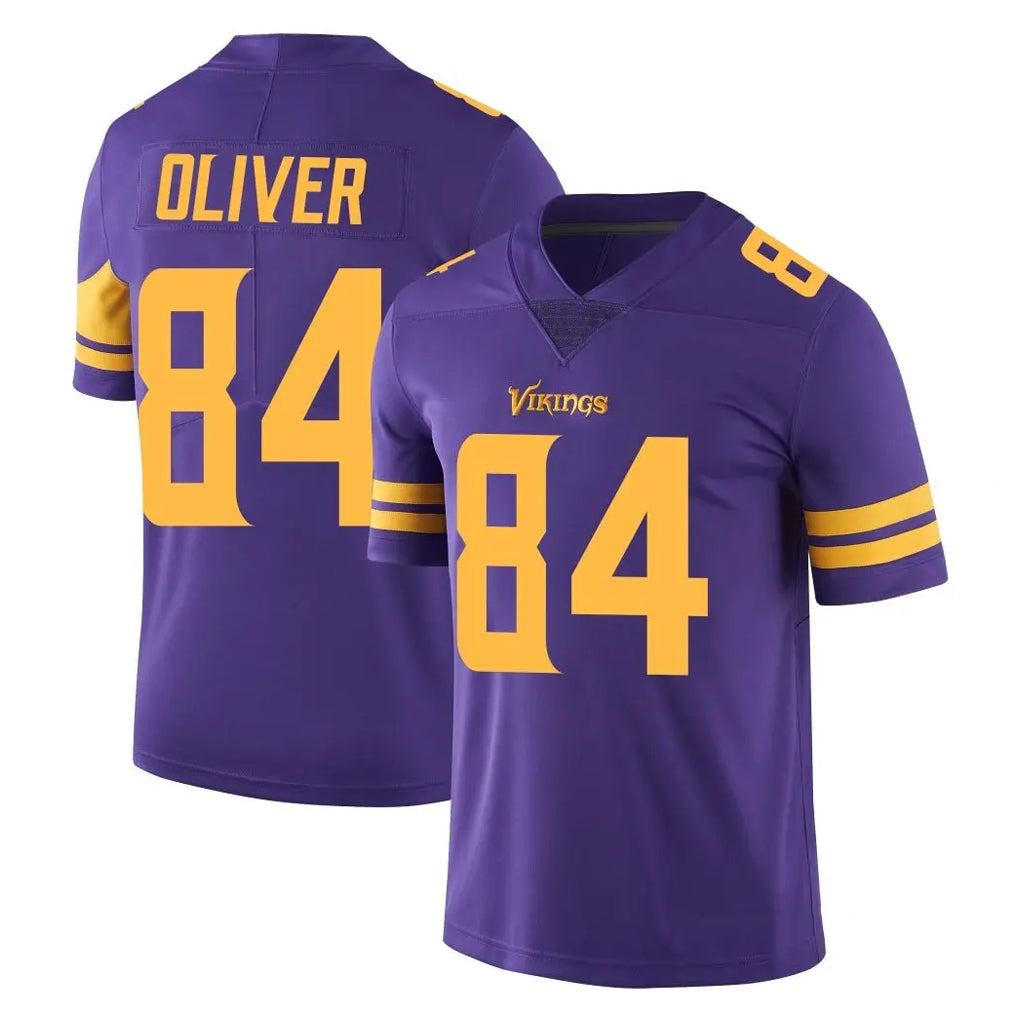 BIPIHUC MN.Vikings #84 Josh Oliver Player Purple Limited Color Rush Home Game Stitched Jerseys