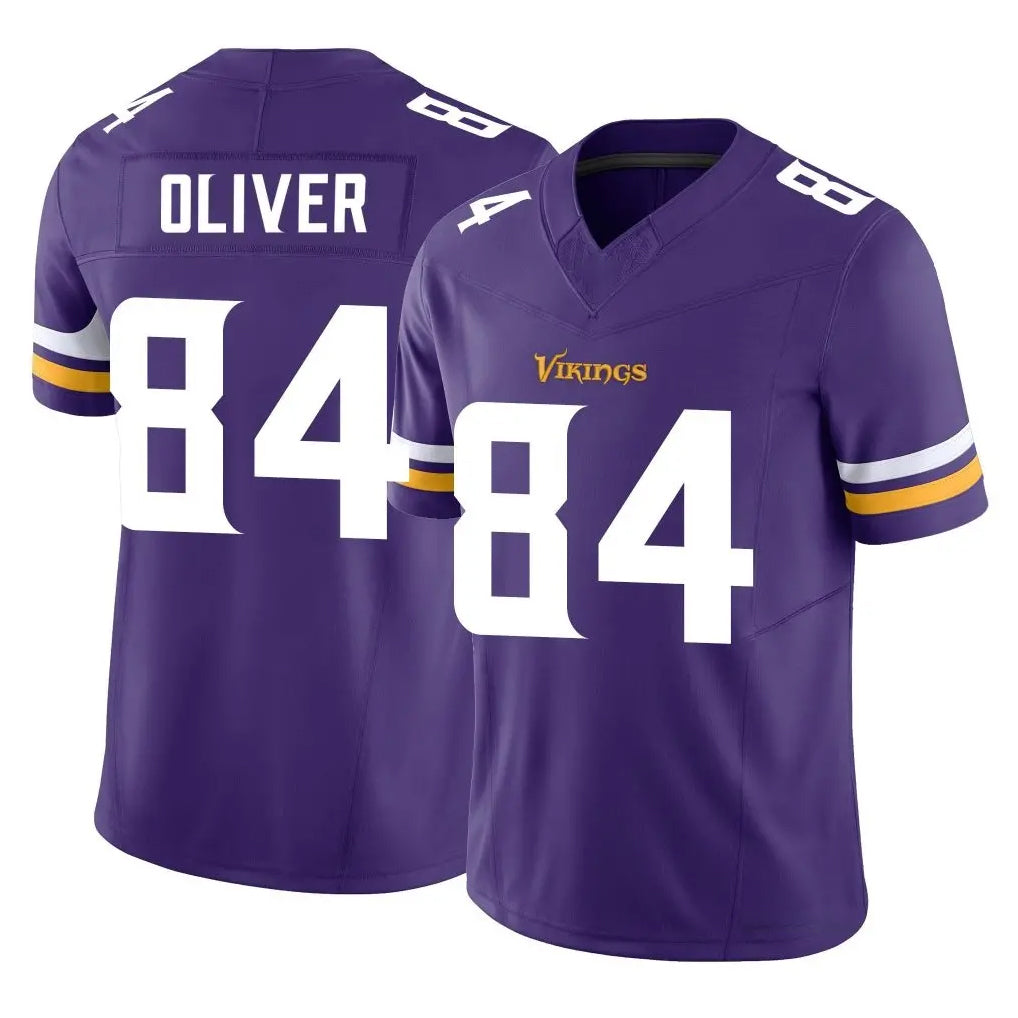BIPIHUC MN.Vikings #84 Josh Oliver Player Purple Limited Vapor F.U.S.E. Home Game Stitched Jerseys