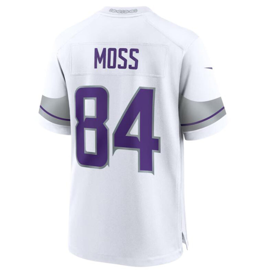 BIPIHUC MN.Vikings #84 Randy Moss White Alternate Retired Player Game Jersey American Stitched Jersey