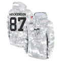 BIPIHUC MN.Vikings #87 T.J. Hockenson Player Arctic Camo Salute to Service Pullover Hoodies Limited Game Stitched Jerseys