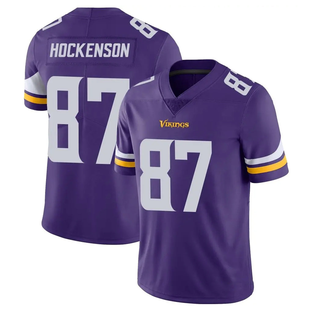 BIPIHUC MN.Vikings #87 T.J. Hockenson Player Purple Limited Vapor Untouchable Home Game Stitched Jerseys